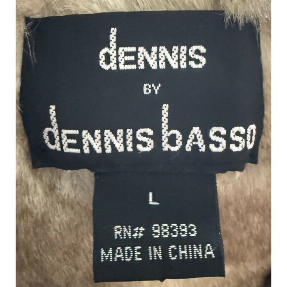 Dennis Basso Faux Fur Suede Shealing Reversable Button Jacket L Vintage Read - Picture 8 of 8